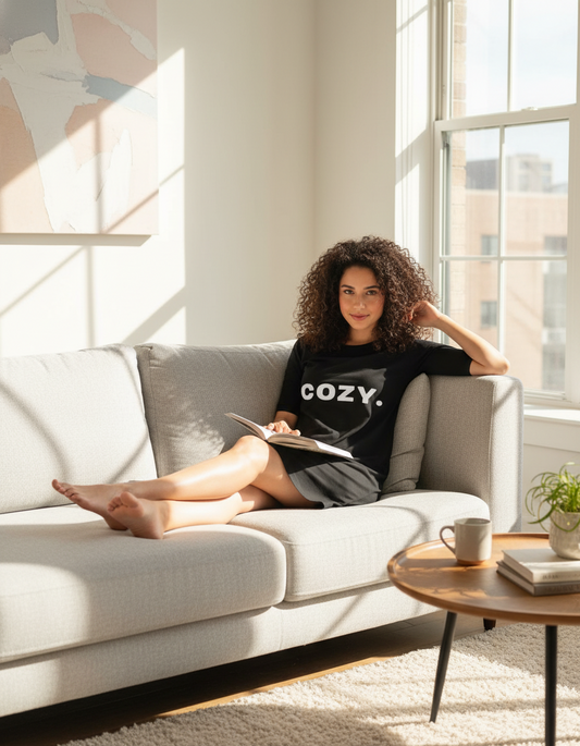 Cozy | DTF Printed | T-Shirt Dress