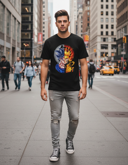 Naruto vs Dragon Ball Z | DTF Printed | Classic Crew T-Shirt
